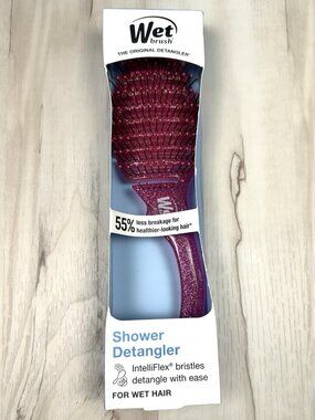 WET BRUSH The Original Shower Detangler Pink Glitter Brush for Wet Hair NIB NEW